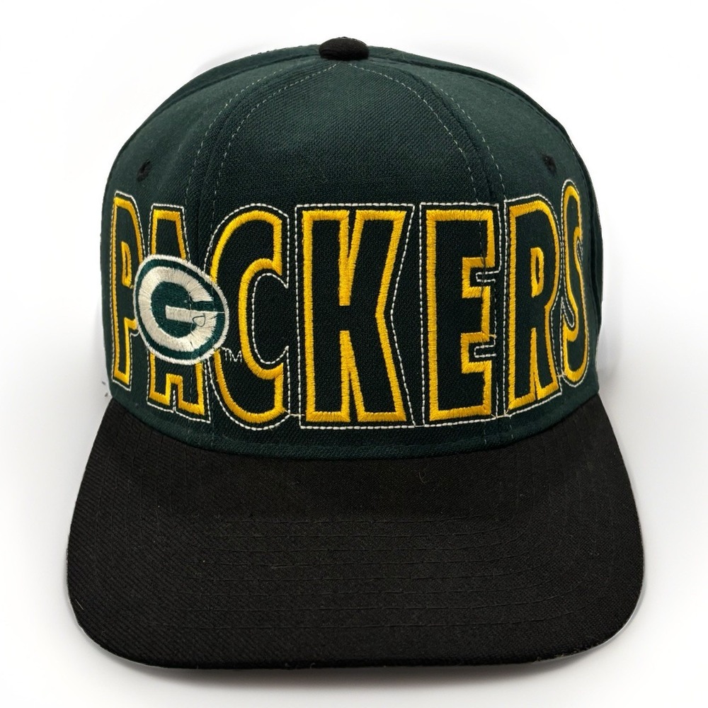 Vintage 90s Starter Green Bay Packer Hat Size 2 Starfit Block Letter NFL Cap